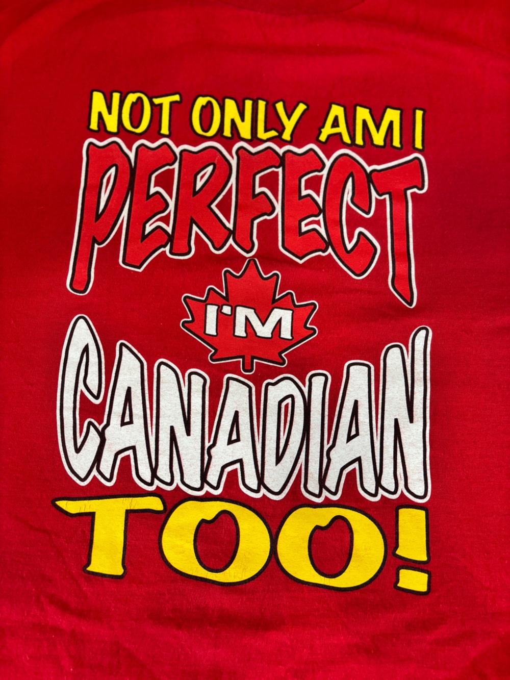 Red Graphic Tee - 'Perfect I'm Canadian Too!' - Picture 5 of 8